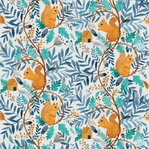 POPELINE SQURREL WORLD 10 CM X 150CM
