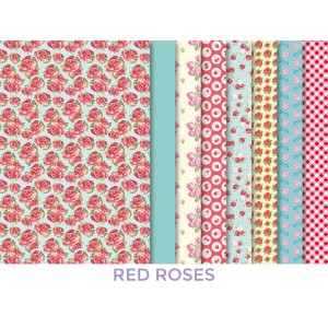 KIT MAKING COUTURE FABRIC SET RED ROSES