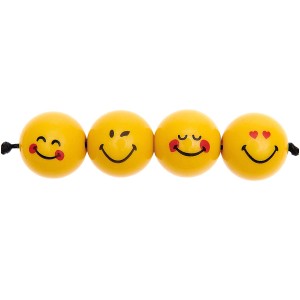 PERLES SMILEY ROND EXPRESSIONS 7 PCS 16 MM
