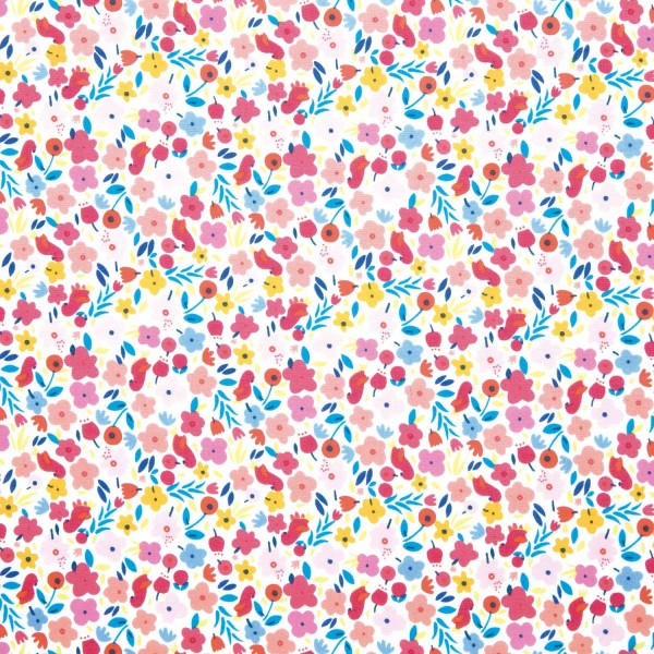 POPELIN S/S P131 HAPPY FRIENDS FLOWERS