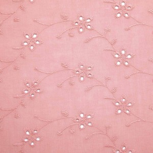 FLOWER EMBROIDERY COTTON CORAL 10 X 140 CM