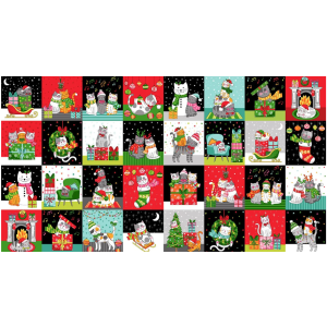 SANTA PAWS BLOCKS PANEL