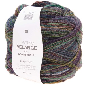 CREATIVE MELANGE ARAN WONDERBALL BLEU VERT