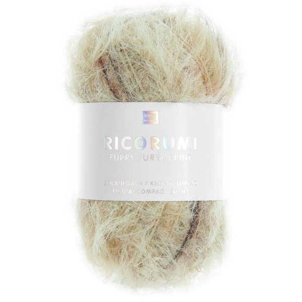RICORUMI FURRY FURRY PRINT BEIGE