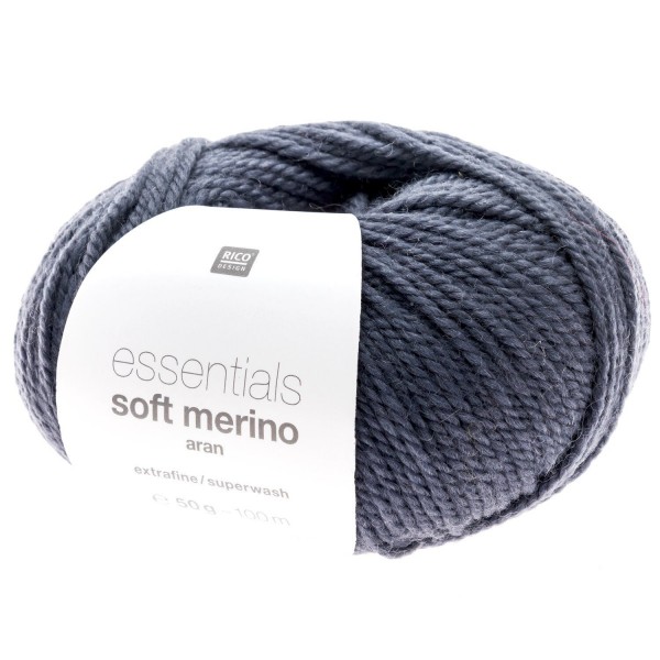 ESSENTIALS SOFT MERINO ARAN JEANS FONCE