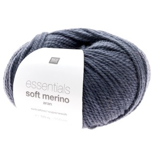 ESSENTIALS SOFT MERINO ARAN JEANS FONCE