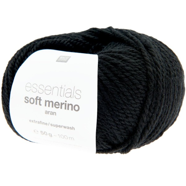 ESSENTIALS SOFT MERINO ARAN NOIR