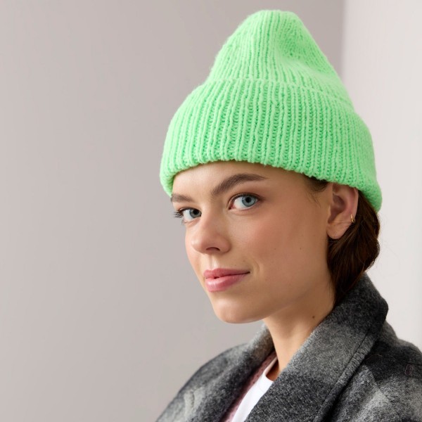 ESSENTIALS VEGAN CASHMERE NEON ARAN VERT