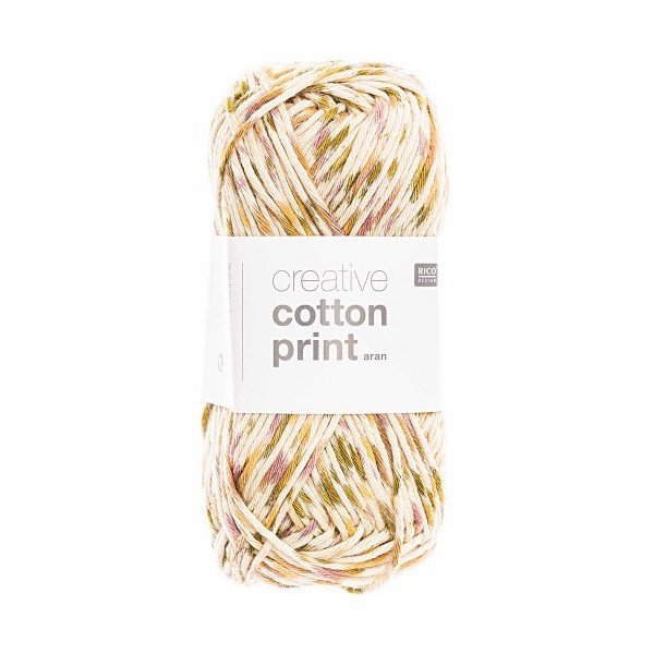 CREATIVE COTTON PRINT ARAN VERT SPRAY