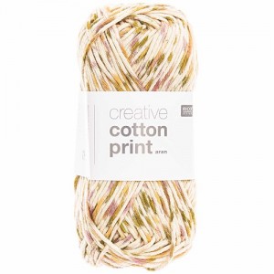 CREATIVE COTTON PRINT ARAN VERT SPRAY